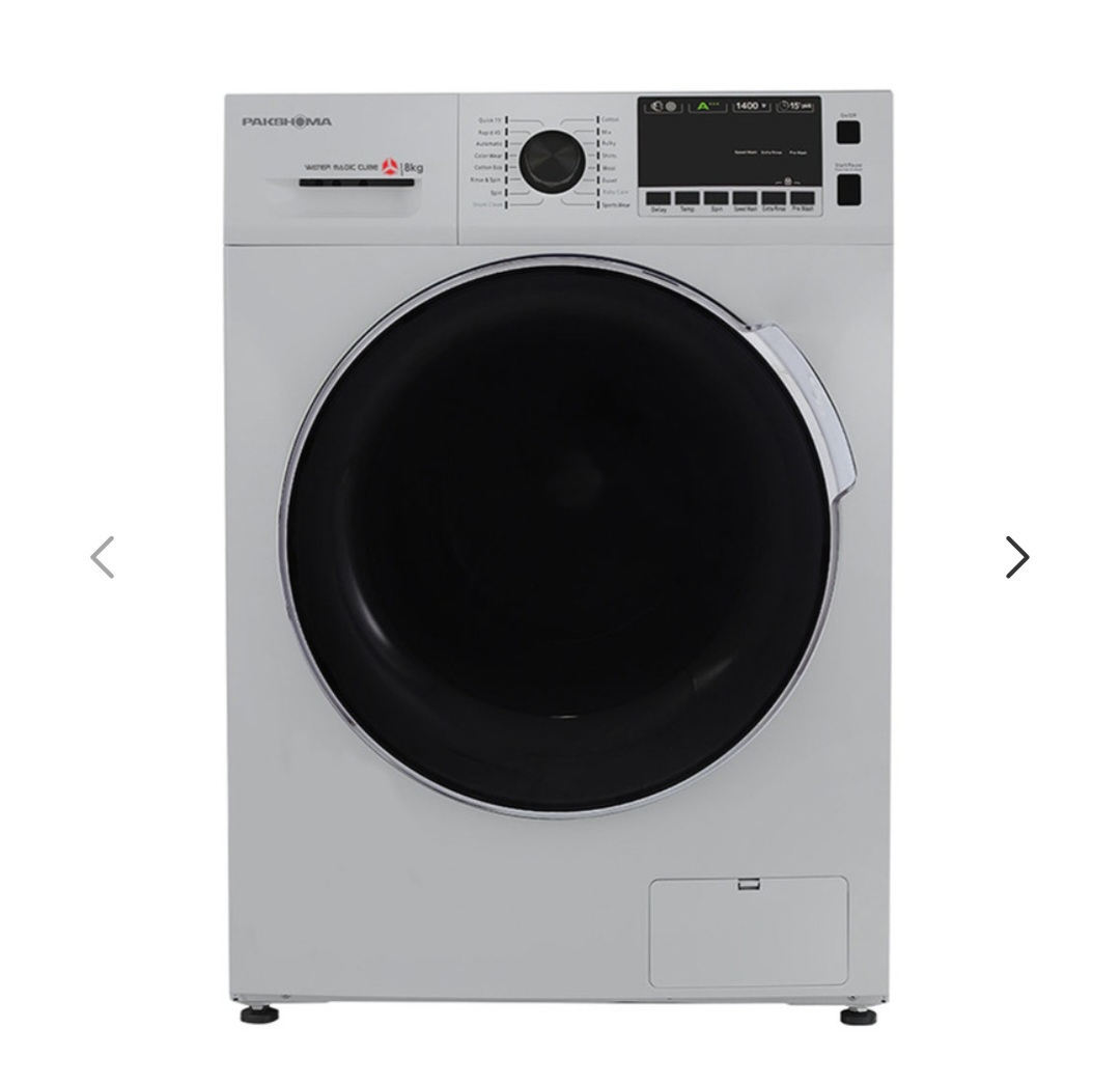 ماشین لباسشویی پاکشوما مدل BWF40811 ظرفیت ۸ کیلوگرم درب از جلو با موتور BLDC و انرژی A++