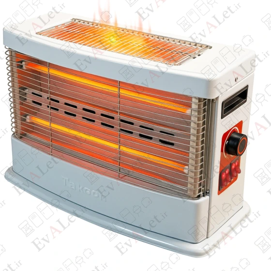 بخاری برقی تکسان مدل TKT2400 فن دار دو بعدی چهار شعله